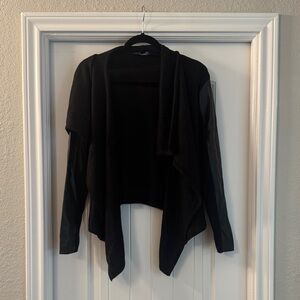 Chic Black Women's Cardigan with Cowl Neck